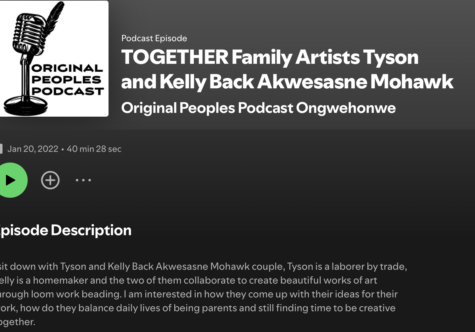 Original Peoples Podcast, Fire Loom Creations